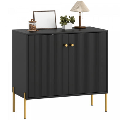HOMCOM Sideboard with Fluted Doors, 32" Modern Buffet Cabinet, Black