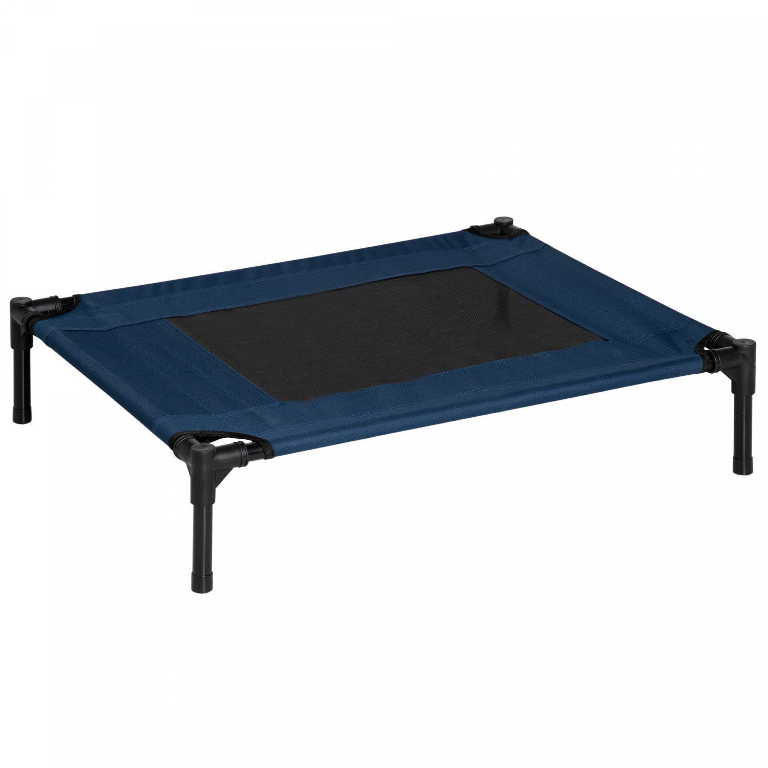 Pawhut Blue and Black Polyester Rectangular Elevated Pet Bed D1 0237