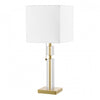 Dainolite Fernanda 1 Light Table Lamp Aged Brass White Shade