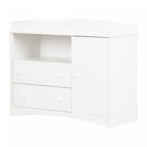 Peek-a-boo Changing Table With Drawers And Open Storage - Pure White 