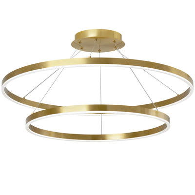 Dainolite Circulo Chandelier 97w Aged Brass Finish White Acrylic Diffuser Lamp|Lustre Circulo de Dainolite en acrylique blanc qui diffuse la lumière, avec fini laiton vieilli et ampoule de 97 W