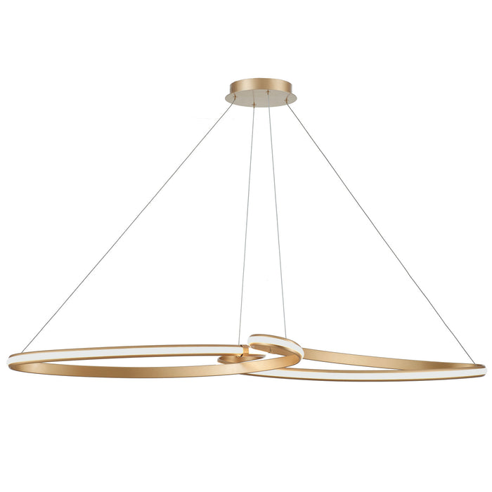 Dainolite Nola LED Horizontal Pendant 76w Aged Brass White Silicone Diffuser Lamp
