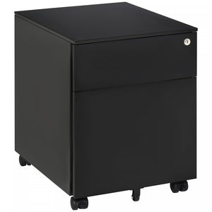 Vinsetto 2 Drawers File Cabinet On Wheels Lockable For Home Office