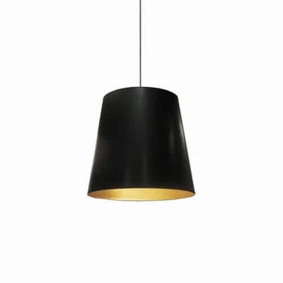 Dainolite Oversized Drum 1 Light Pendant Medium Black/Gold Shade Lamp|Luminaire suspendu moyen de Dainolite avec très grand abat-jour cylindrique noir et doré, et 1 ampoule
