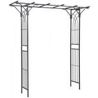 Outsunny 7ft Metal Garden Arch Outdoor Walkway Arbor For Decorative Climbing Plants Patio Lawn Backy