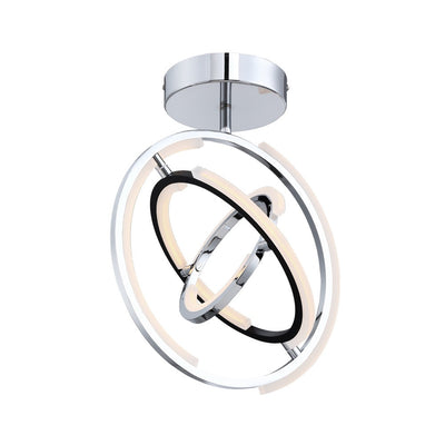 Trilogy Collection Integrated LED Semi-Flush Mount - Polished Nickel|Plafonnier semi-affleuré de la collection Trilogy avec lumière à DEL intégrée - nickel poli