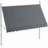Outsunny 11.5' X 4' Manual Retractable Awning, Non-screw Freestanding Patio Sun Shade Shelter With S|Outsunny Auvent Retractable 11,5' X 4', Autoportant Et Sans Vis, Gris Fonce