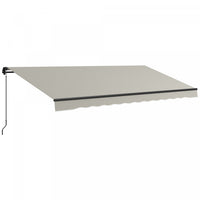 Outsunny 15' X 10' Patio Retractable Awning Sunshade Shelter, Light Grey