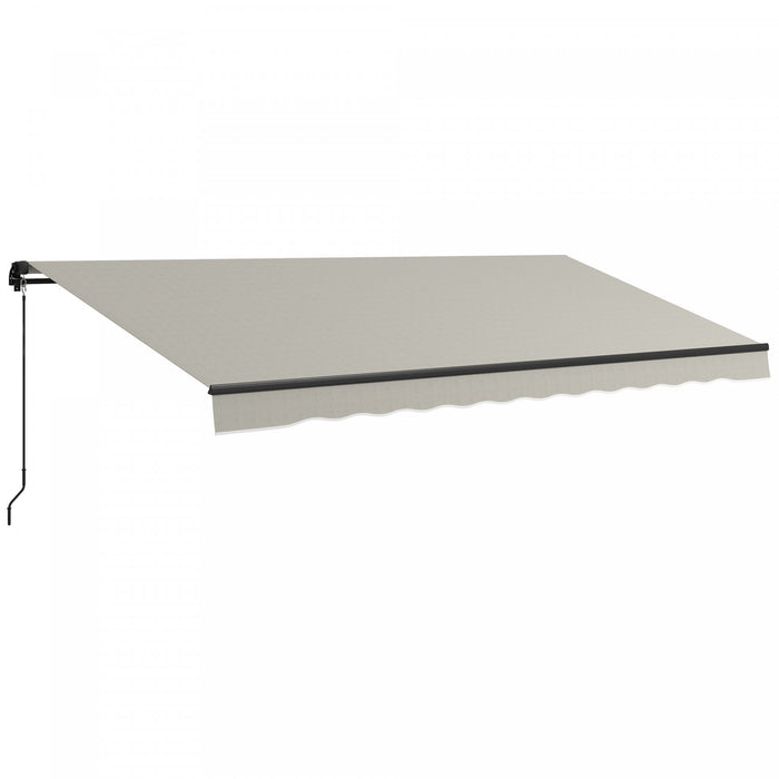 Outsunny 15' X 10' Patio Retractable Awning Sunshade Shelter, Light Grey