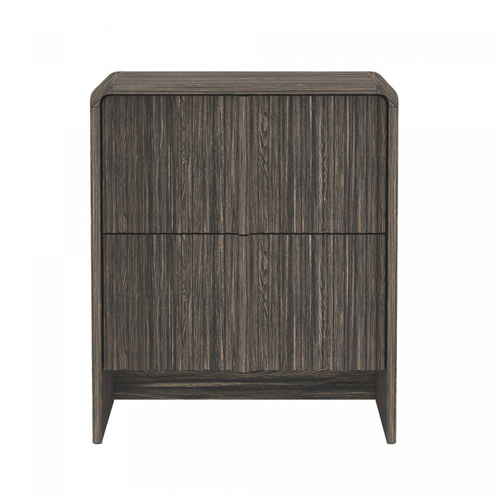 Novara Contemporary 22\" Nightstand in Jacobean Walnut (2-Drawer)
