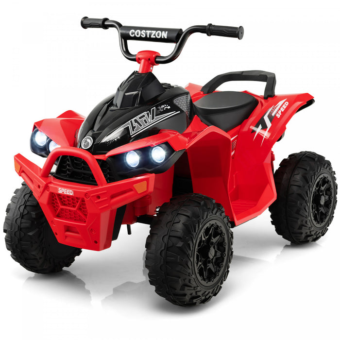 Costway 12v Battery Powered Kids Ride On Atv Electric 4-wheeler Quad Car With Mp3 & Light