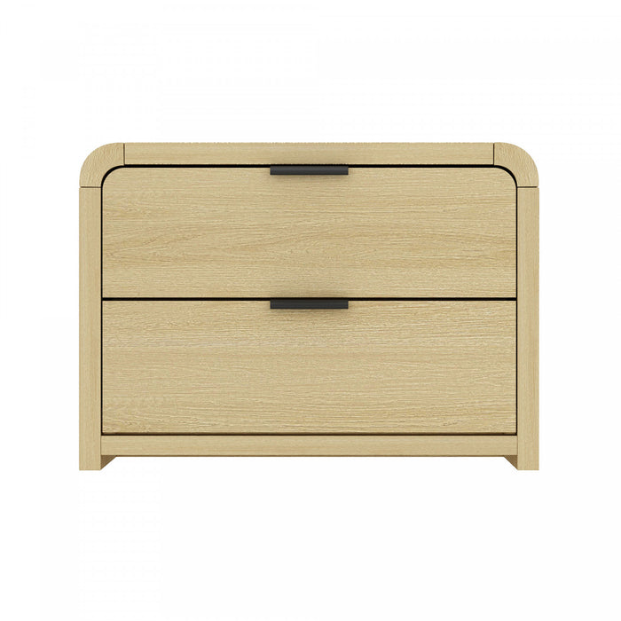 Grace Modern 28\" Nightstand in Natural Oak and Black