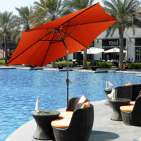 Costway 10 FT Patio Umbrella Patio Market Steel Tilt W/ Crank Outdoor Yard Garden Orange