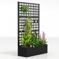 Outsunny Galvanized Planter Box with Trellis, 43
