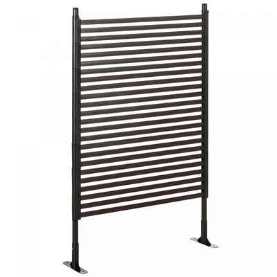 Outsunny Picket Metal Garden Fence 5 ft Outdoor Fencing with Feet, Brown