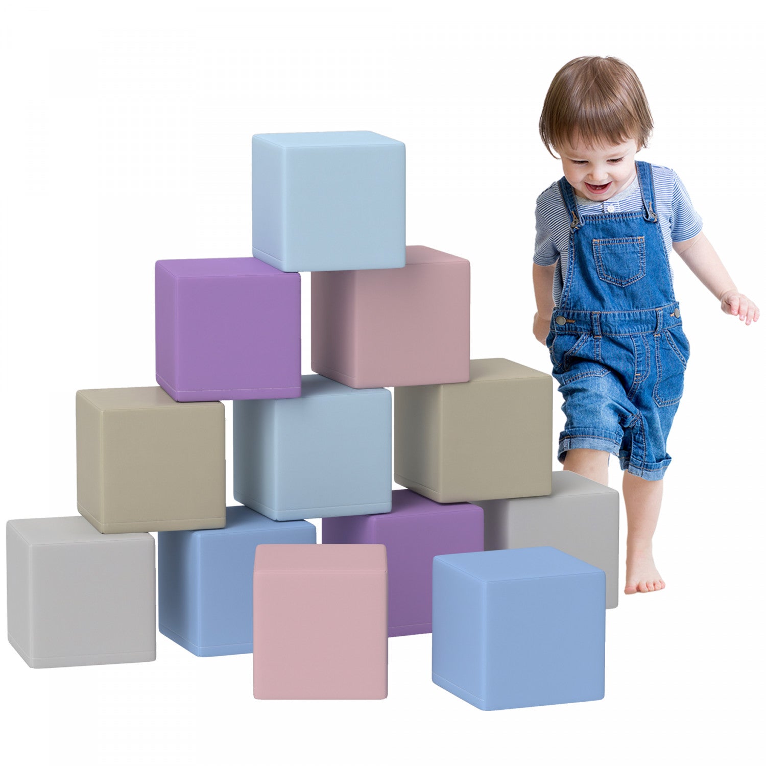 Soozier 12 Piece Foam Blocks, Soft Play Equipment For Kids