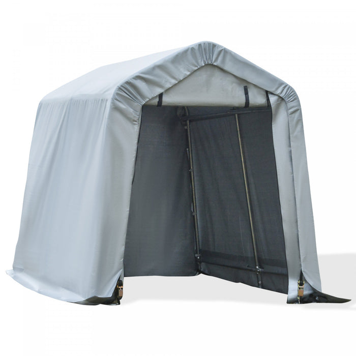 Outsunny 8'x6' Outdoor Storage Shelter With Roll Up And Zipper Door