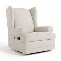 Storkcraft Serenity Wingback Upholstered Recliner Glider - Ivory