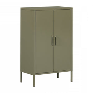 Crea Metal 2-Door Accent Cabinet - Olive Green