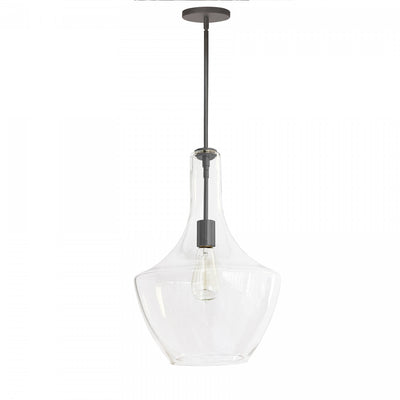 Dainolite Petalite 1 Light Pendant Large Matte Black Clear Glass Lamp|Grand luminaire suspendu Petalite de Dainolite en verre transparent, avec fini noir mat et 1 ampoule