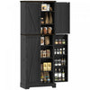 HOMCOM 64\" Kitchen Pantry Storage Cabinet with Adjustable Shelves, Black