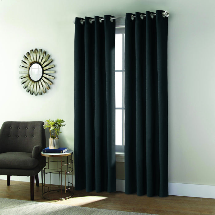 Shadow Black Grommet Curtain Panel - 52\" X 108\"
