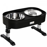 Pawhut Pet Feeder, 4 Adjustable Heights Elevated Dog Bowls With Slower Feeder, Stainless Steel Food