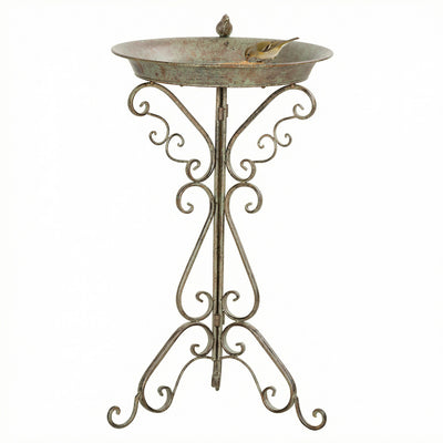 Outsunny Bird Bath with Bird Statue, Vintage Garden BirdBath