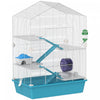 PawHut Large Hamster Cage, 5-Tier Small Animal House and Habitats for Gerbil Mice with Platforms, Food Bowl, Water Bottle, Hideout, Ramps & Exercise Wheel, Light Blue