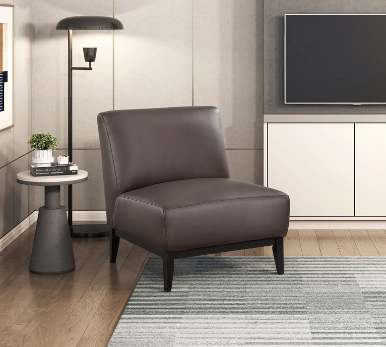 Murdock Accent Chair Dark Brown Leather