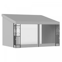 Outsunny 10' X 13' Wall Mounted Pergola Gazebo With Curtains And Nettings