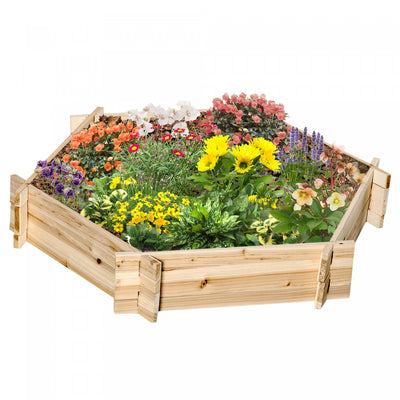 Outsunny 39'' X 36'' Screwless Raised Garden Bed, Hexagon Planter Box, Easy Diy Herb Garden For Vege|Outsunny 39'' X 36'' - Jardiniere Surelevee Sans Vis, Boite A Plantes Hexagonale, Facile A Bricoler