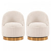 Leela Modern Chenille Swivel Lounge Chair in Cream - Set of 2 Accent Chair