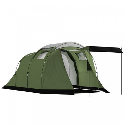 Outsunny Camping Tent with Rainfly Waterproof for 3-4 Person, Green