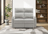 MONARCH SPECIALTIES UPHOLSTERED 2-SEATER RECLINING LOVE SEAT, 50" WIDE, LIGHT GREY FABRIC, CONTEMPORARY RECLINER | MONARCH SPECIALTIES CAUSEUSE INCLINABLE REMBOURRE 2 PLACES, 50" DE LARGE, TISSU GRIS CLAIR, CONTEMPORAIN