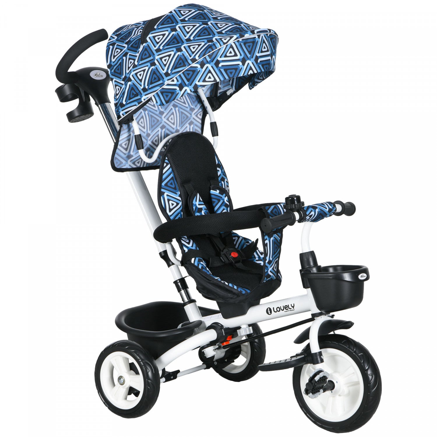 Qaba Toddler Tricycle, In Stroller Bike With Parent Push