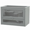 Pawhut Wooden Hamster Cage, Small Animal Habitat With Openable Roof, Ramp, Run Space, Platforms, Pet House For Dwarf Hamsters, Gerbils, Grey