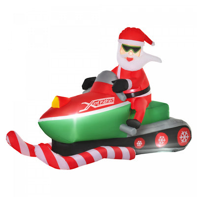 Homcom 5.2ft Santa Claus Inflatable Christmas Decoration|Homcom Decoration De Pere Noel Rouge