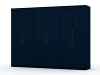 Mulberry Contemporary Modern 13-Piece Wardrobe Closet in Midnight Blue 