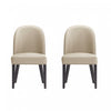 Hillman Modern Wood Upholstered Dining Chair in Sand - Set of 2