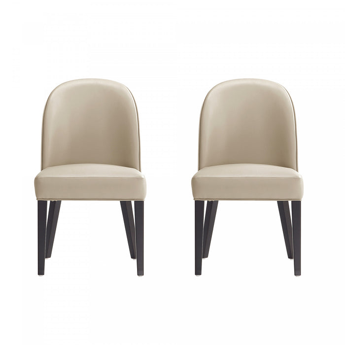 Hillman Modern Wood Upholstered Dining Chair in Sand - Set of 2