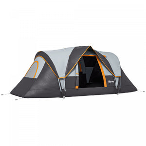 Outsunny 5-6 Person Outdoor Camping Tent, Family Tent W/ Light Hook, Cream