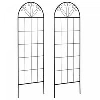Outsunny Metal Garden Trellis Pack Of 2 For Climbing Plants, Black