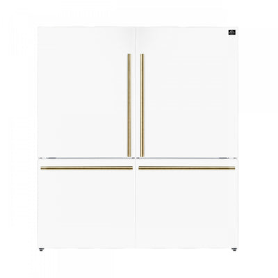 Forno Milano 60-Inch Side-by-Side Refrigerator in White, 34.4 cu.ft - FFFFD1787-60WHT | Refrigerateur cote a cote Milano de 60 po, blanc, 34,4 pi³ - FFFFD1787-60WHT