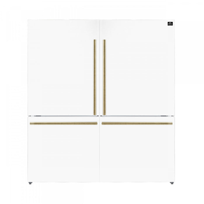 Forno Milano 60-Inch Side-by-Side Refrigerator in White, 34.4 cu.ft - FFFFD1787-60WHT