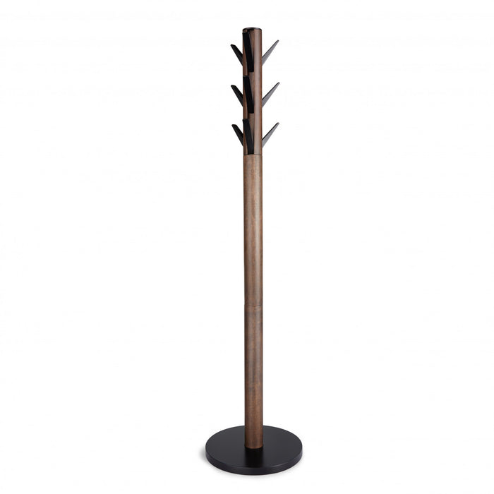 Umbra Modern Wood Flapper Coat Rack - Black and Walnut