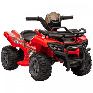 Aosom Kids Ride-on Atv Quad Bike Four Wheeler Car With Music, 6v Battery Powered Motorcycle For 18-36 Months, Red