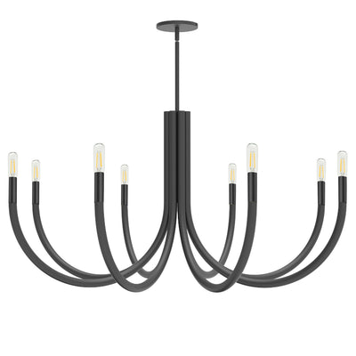 Dainolite Wand 8 Light Chandelier Matte Black Lamp|Lustre Wand de Dainolite avec fini noir mat et 8 ampoules