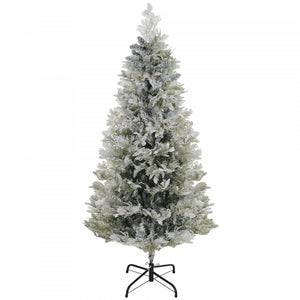 Homcom Flocked Pencil Artificial Christmas Tree With Realistic Branch Tips