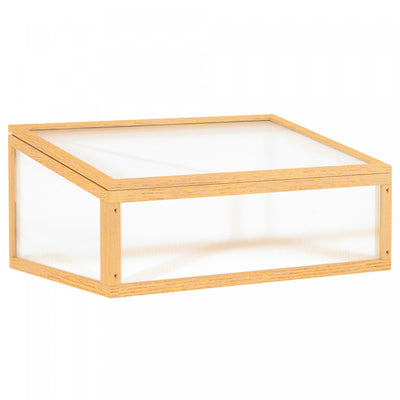 Outsunny Wooden Cold Frame Greenhouse Garden Portable Raised Planter With Openable Top For Indoor, O|Outsunny Serre A Cadre Froid En Bois Avec Toit Ouvrant, 35.5 "x23.5 "x15.75", Light Brown
